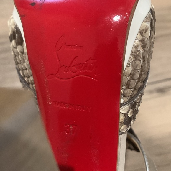 Christian Louboutin size 37 snakeskin chunky heels - Picture 7 of 10